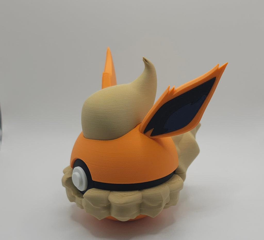 Pokemon Character Design - 3D Printed Pokeball - Flareon - Unique Display Collectible