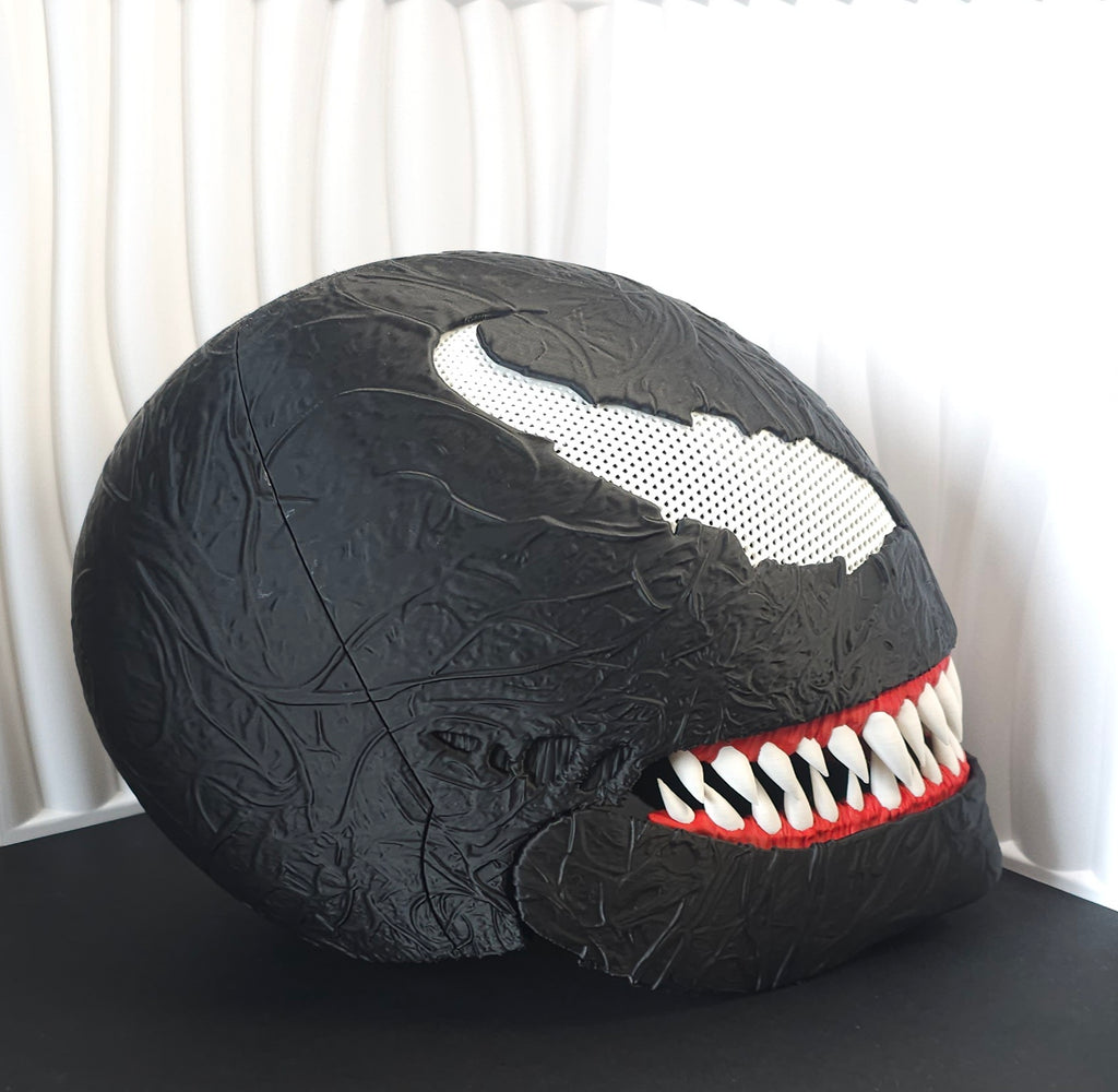 Venom Inspired Full Head Mask- 3D Printed Magnetised Back - Unique Fan Art Design