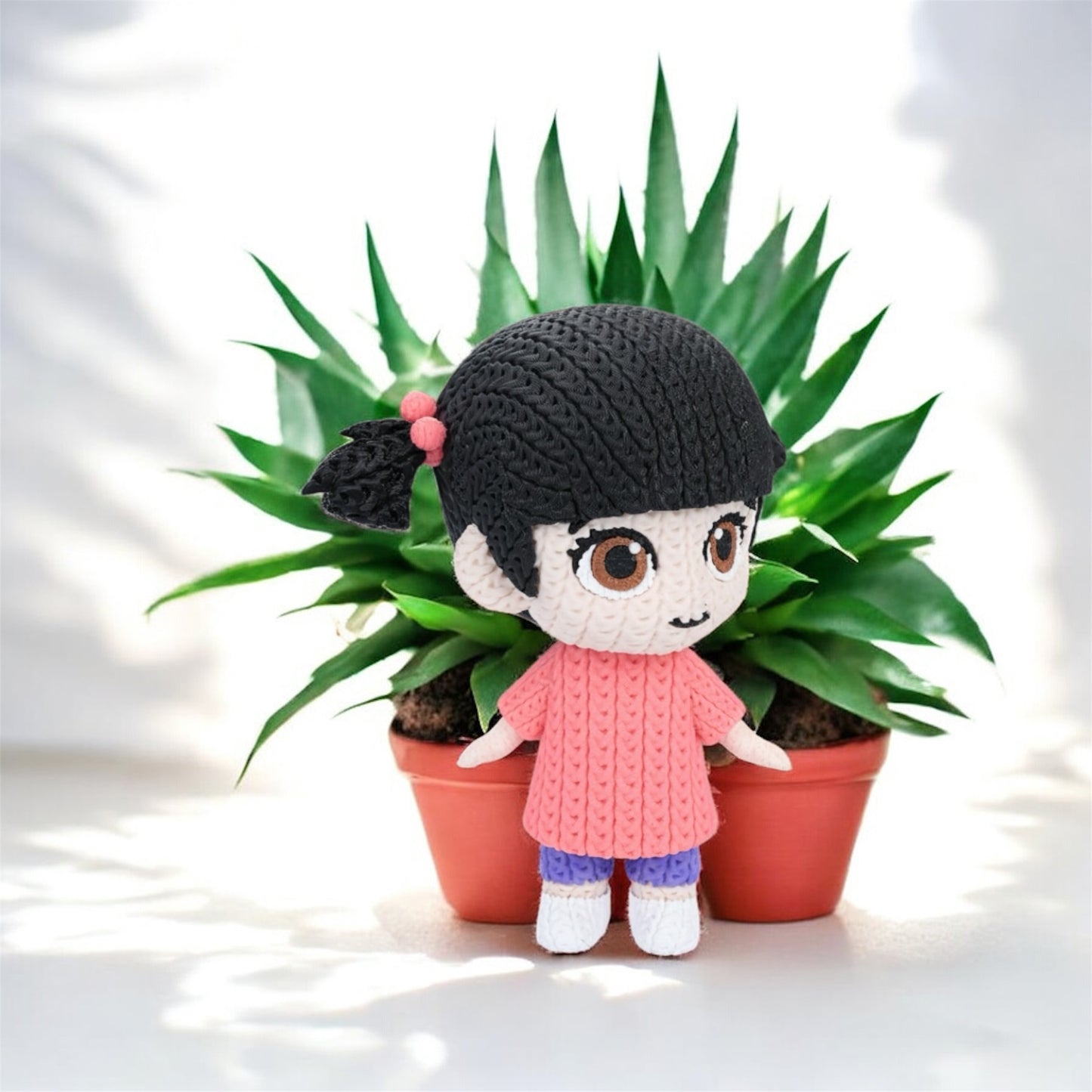 Knitted Design- 3D Printed Sully,  Mike Wazowski and Boo Figures- Unique Display Collectible