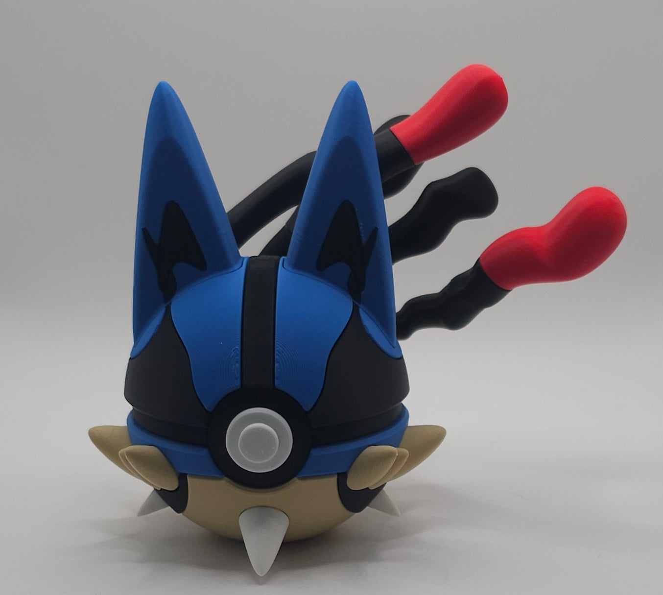 Pokemon Character Design - 3D Printed Pokeball - Mega Lucario - Unique Display Collectible