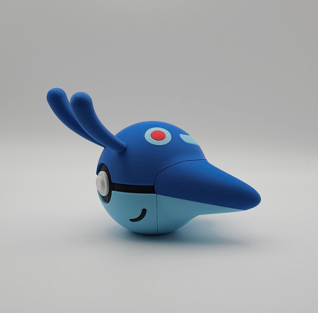 Pokemon Character Design- 3D Printed Pokeball- Mantyke- Unique Display Collectible