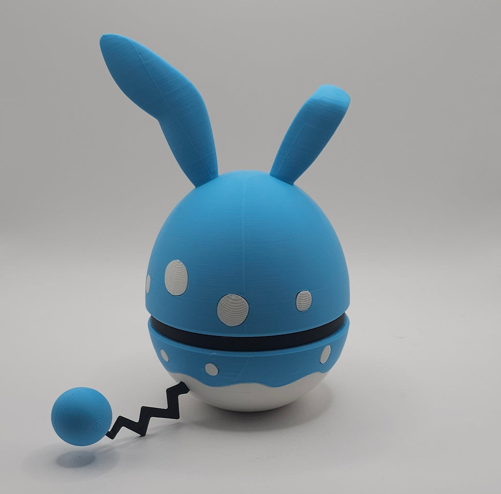 Pokemon Character Design- 3D Printed Pokeball- Azumarill- Unique Display Collectible