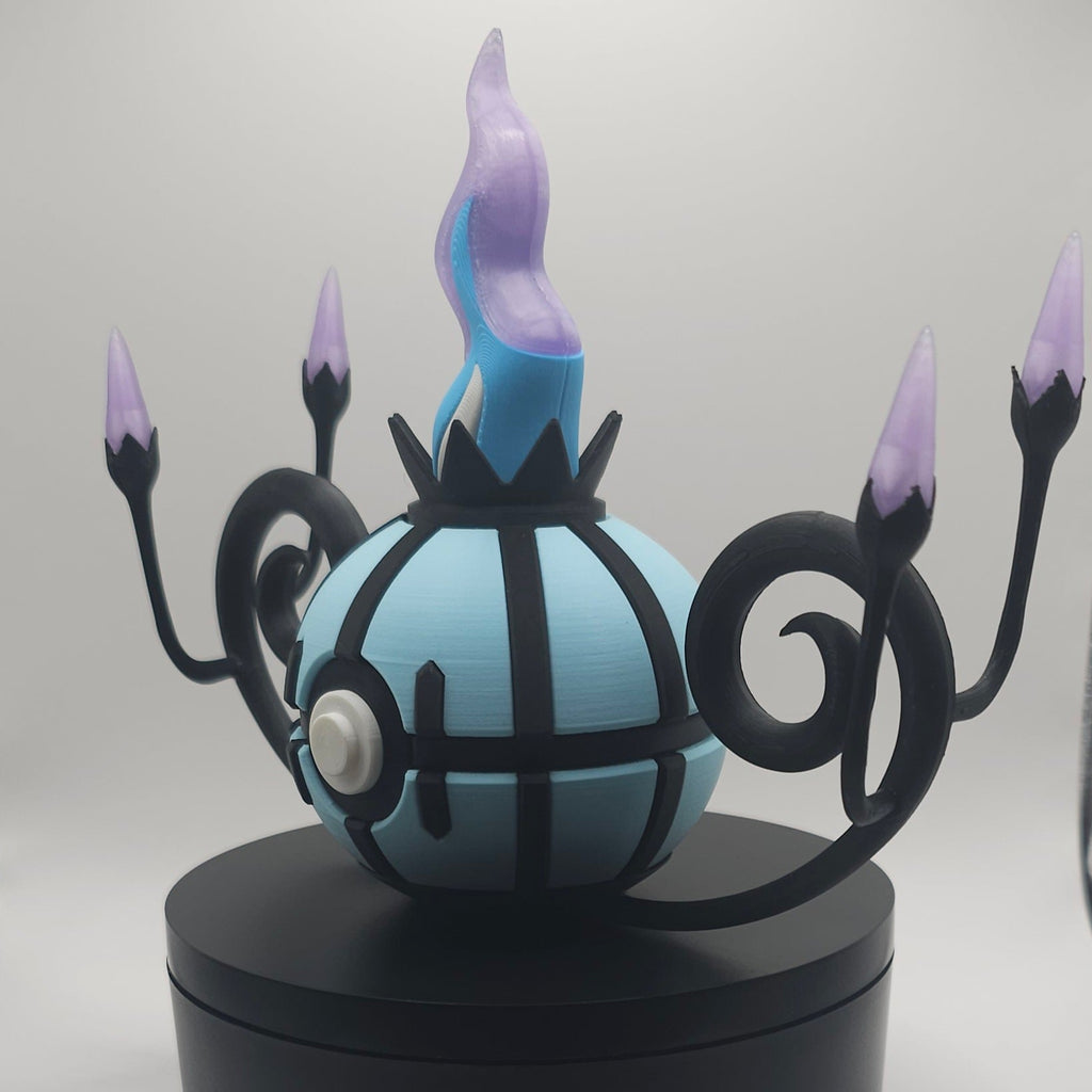 Pokemon Character Design- 3D Printed Pokeball- Chandelure- Unique Display Collectible