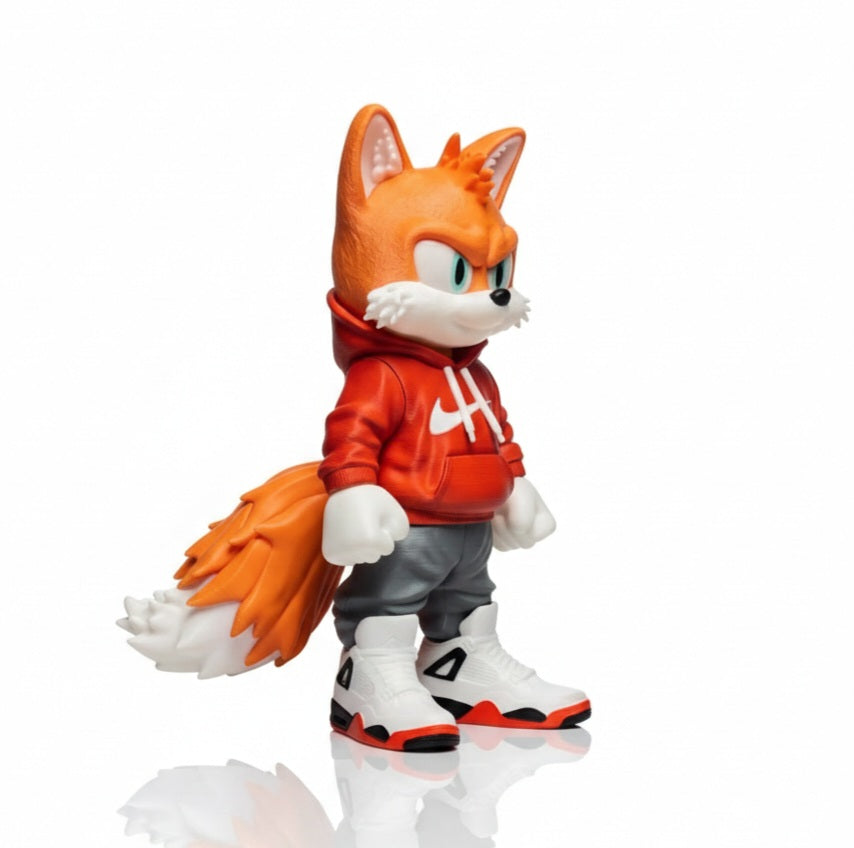 Urban Style Fox Character- 3D Printed Figure- Unique Display Collectible