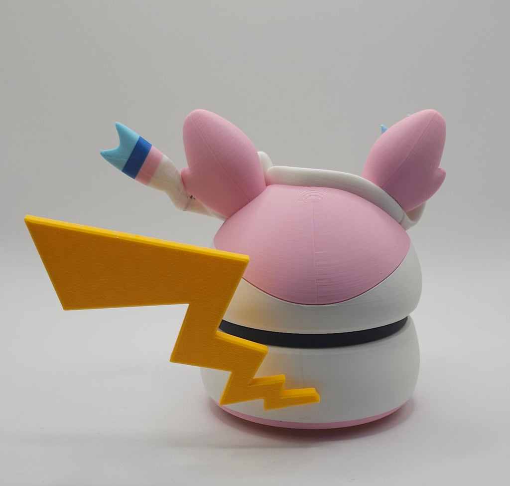 Pokemon Pikachu-Umbreon Poncho Design- 3D Printed Pokeball- Unique Display Fan Art Collectible