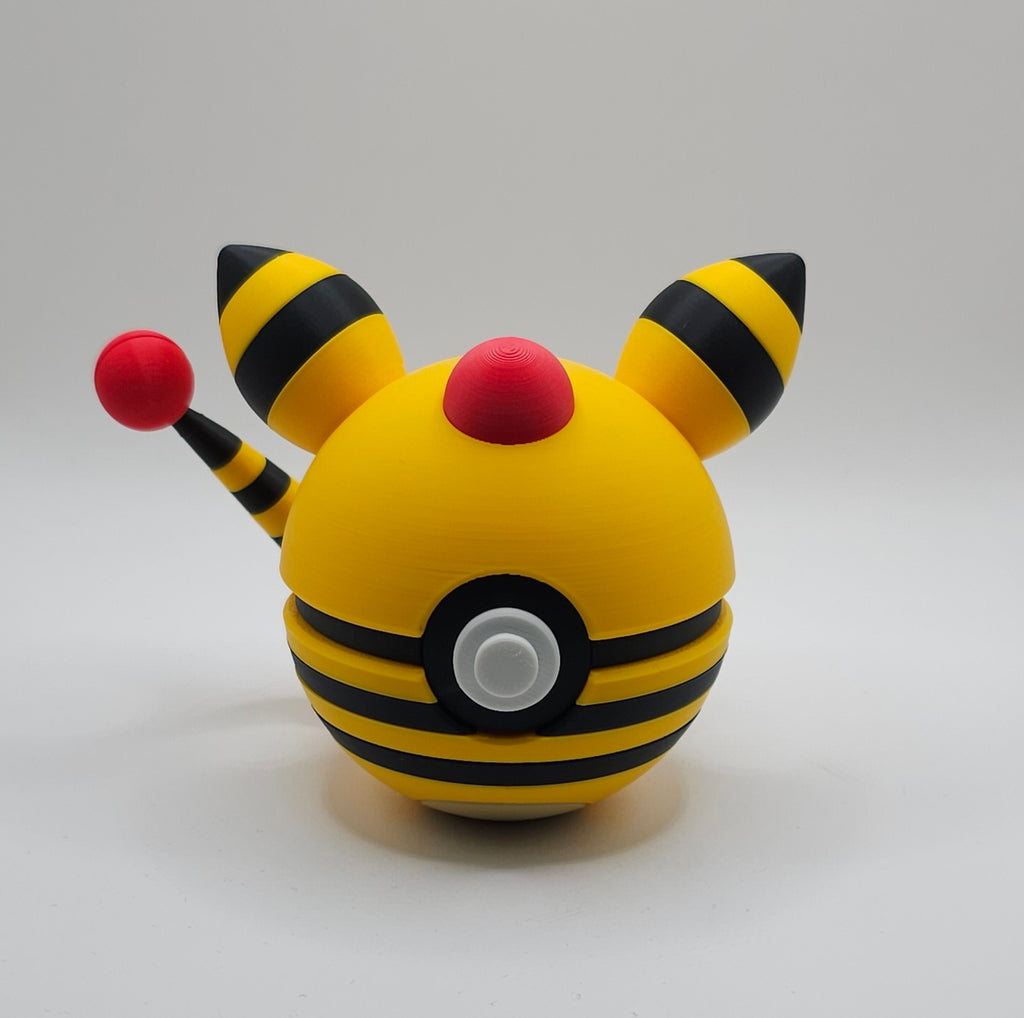 Pokemon Character Design- 3D Printed Pokeball- Ampharos - Unique Display Collectible