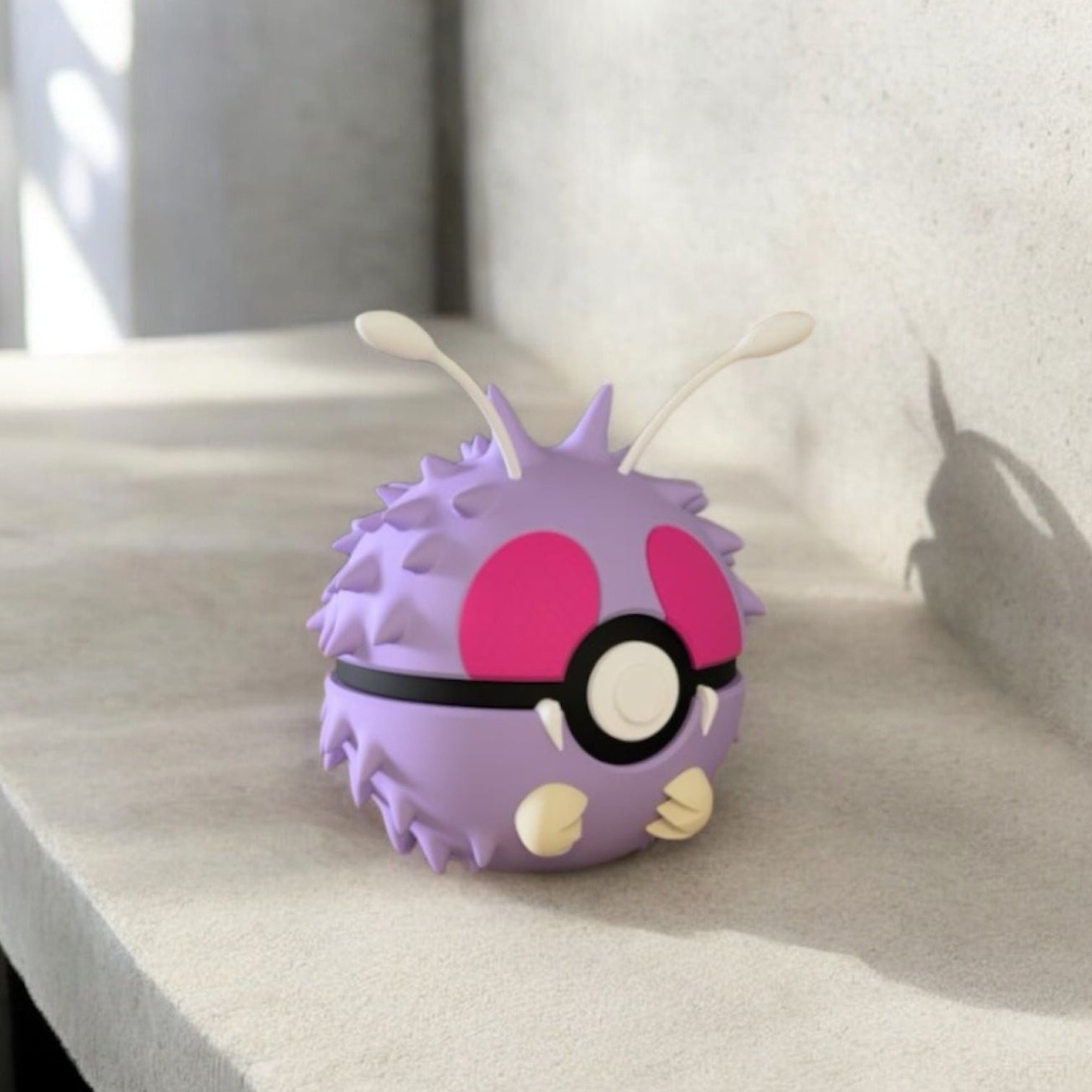 Pokemon Character Design- 3D Printed Pokeball- Venonat- Unique Display Collectible