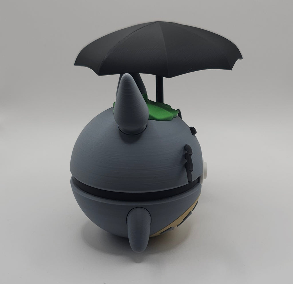 Totoro Inspired Character Design- 3D Printed Pokeball- Unique Display Fan Art Collectible