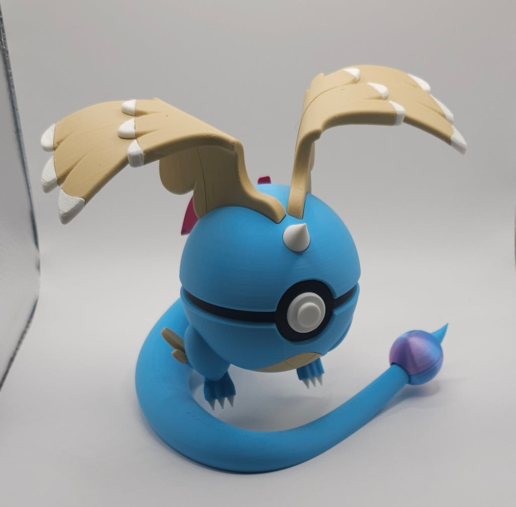 Pokemon Character Design- 3D Printed Pokeball- Mega Dragonite- Unique Display Collectible