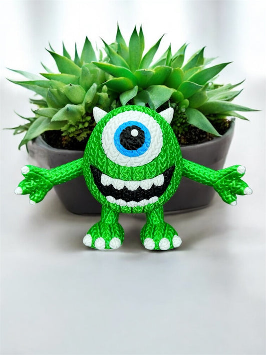 Knitted Design- 3D Printed Sully,  Mike Wazowski and Boo Figures- Unique Display Collectible