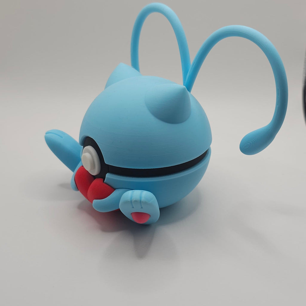 Pokemon Character Design- 3D Printed Pokeball- Valentine Mew- Unique Display Collectible