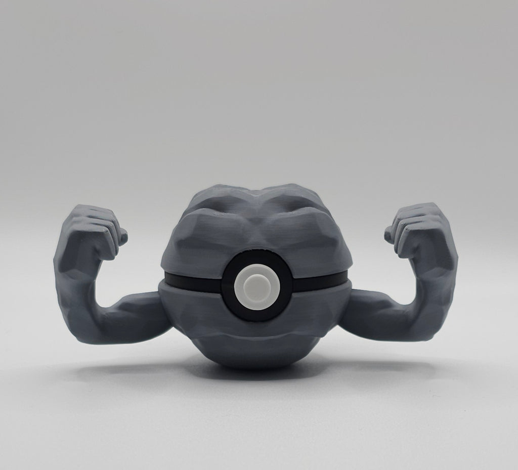 Pokemon Character Design- 3D Printed Pokeball- Geodude- Unique Display Collectible