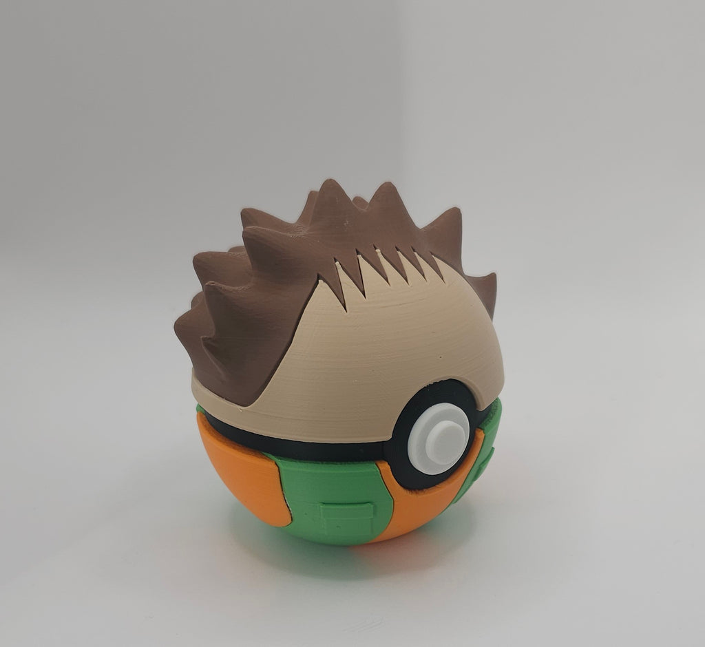 Pokemon Character Design- 3D Printed Pokeball- Ash, Brock & Misty- Unique Display Collectible