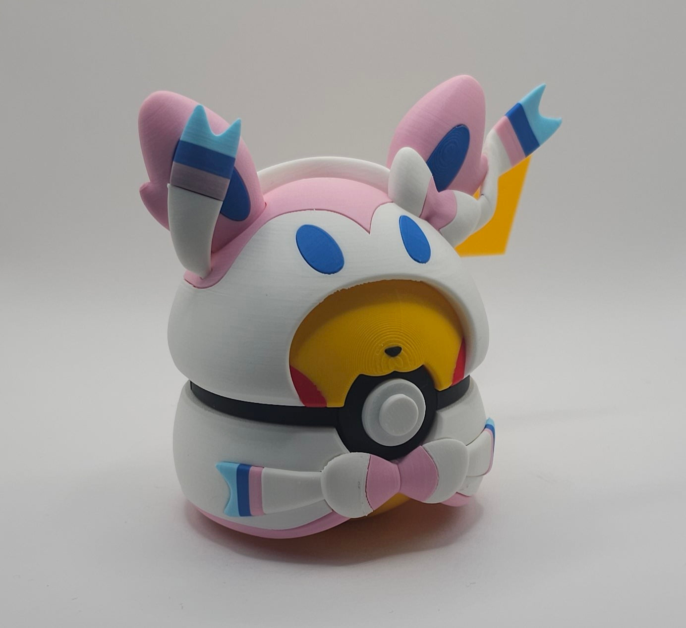 Pokemon Pikachu-Umbreon Poncho Design- 3D Printed Pokeball- Unique Display Fan Art Collectible