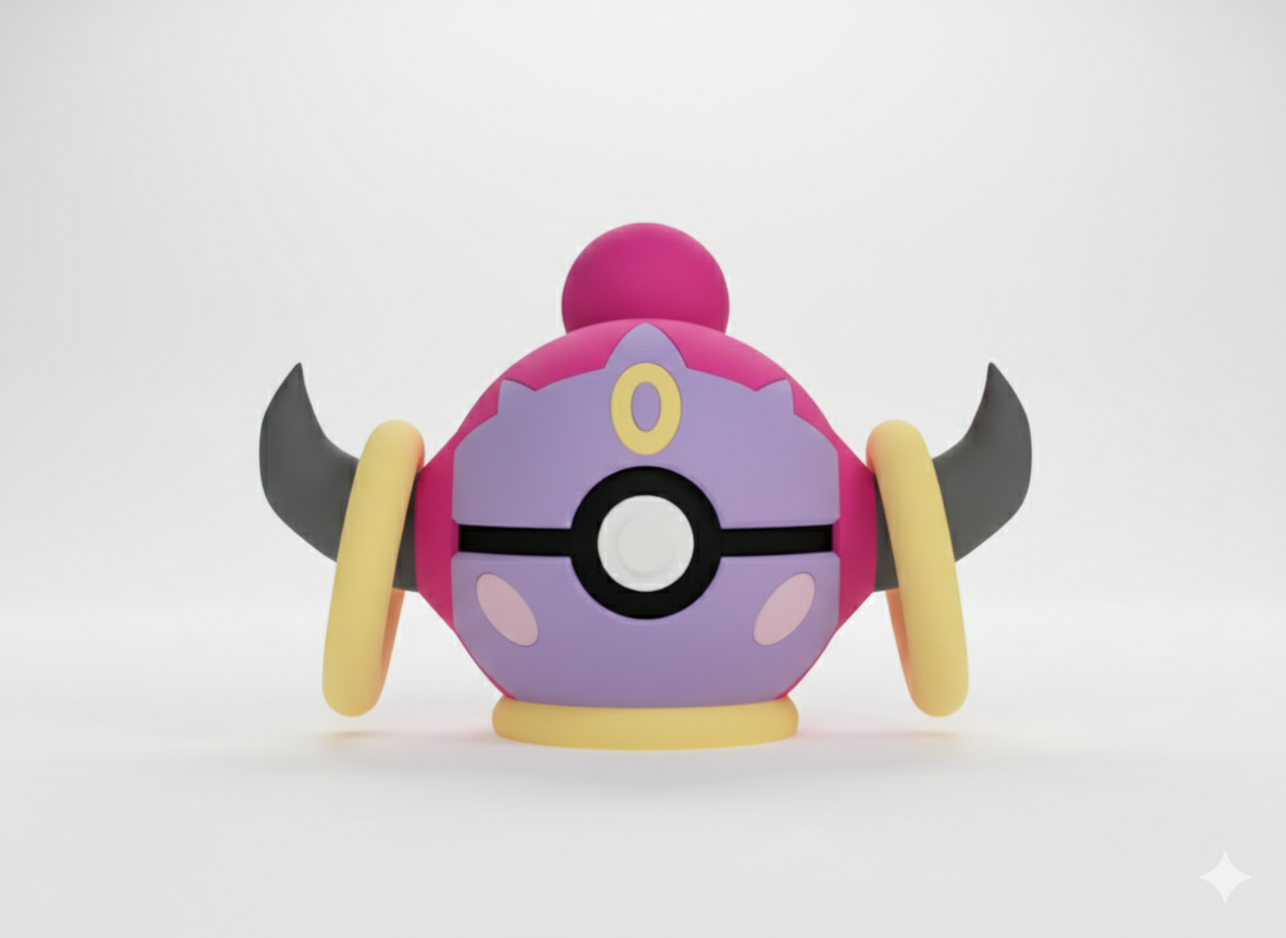 Pokemon Character Design- 3D Printed Pokeball- Hoopa- Unique Display Collectible