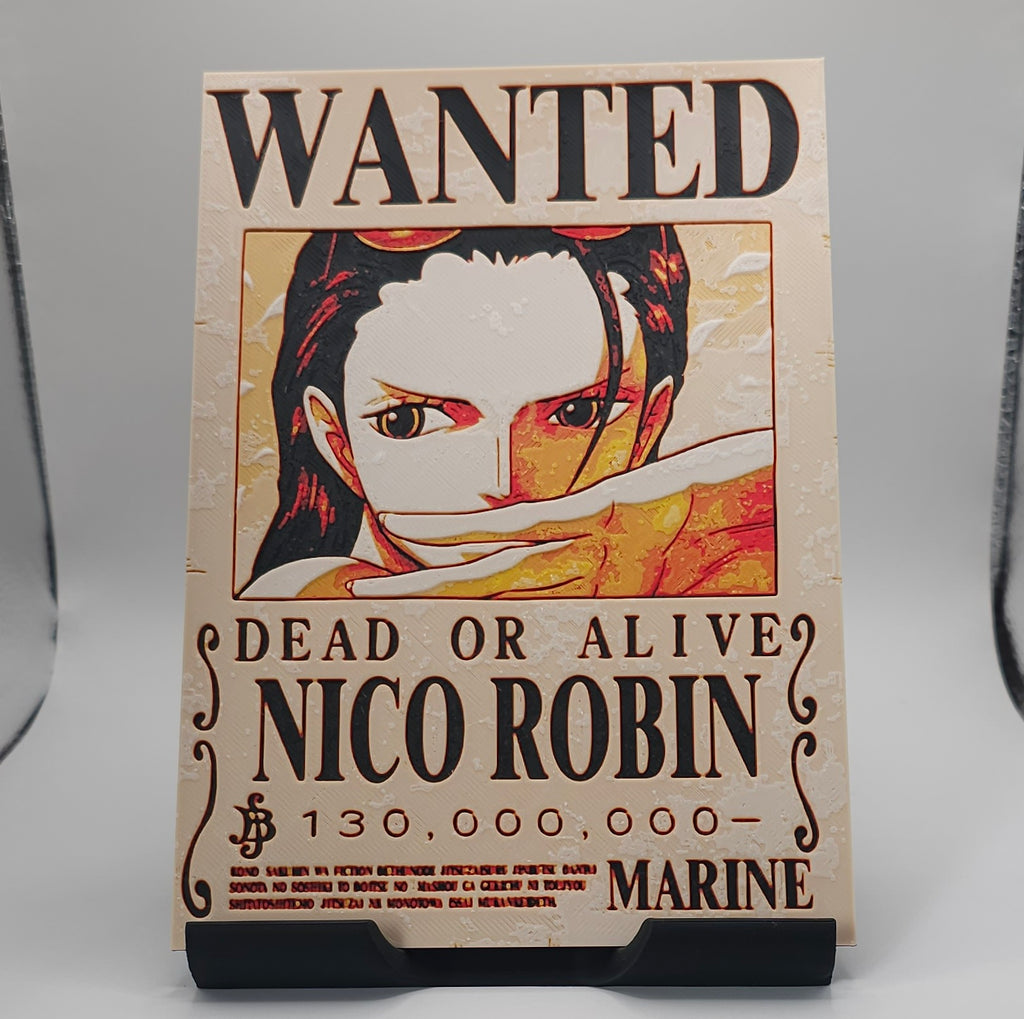 One Piece Inspired Wanted Character Posters- 3D Printed Hueforge- Unique Display Fan Art Collectible