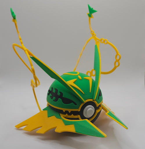 Mega Rayquaza Pokemon Character Design- 3D Printed Pokeball- Unique Display Collectible