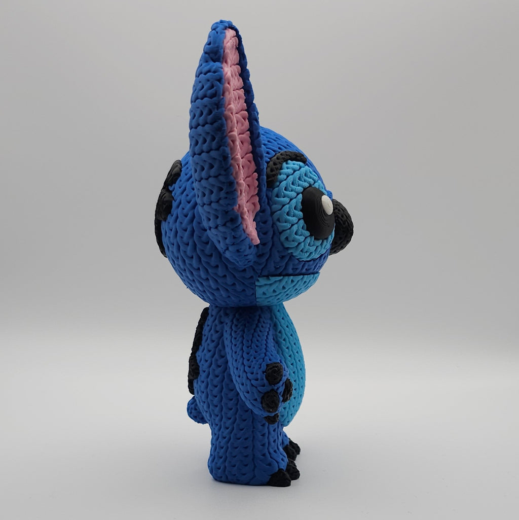 Knitted Design - 3D Printed Lilo & Stitch Inspired Character Figures - Unique Display Collectible