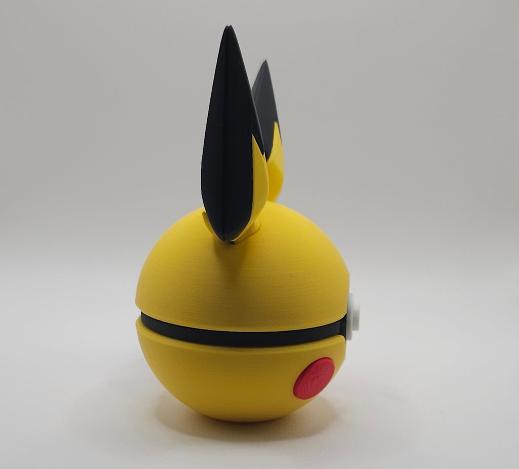 Pokemon Character Design- 3D Printed Pokeball- Pichu- Unique Display Collectible