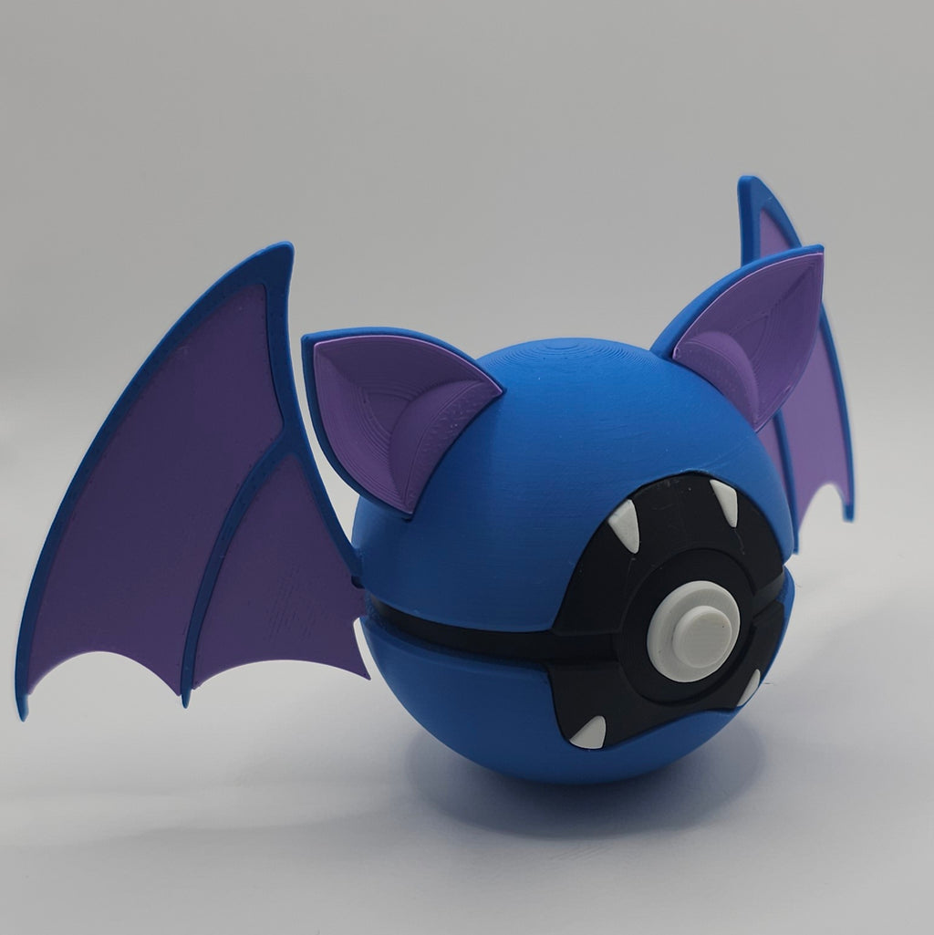 Pokemon Character Design - 3D Printed Pokeball - Zubat - Unique Display Collectible