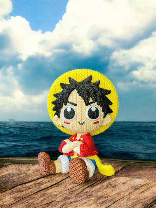 Knitted Design - 3D Printed One Piece Inspired Character Figures - Unique Display Collectibles