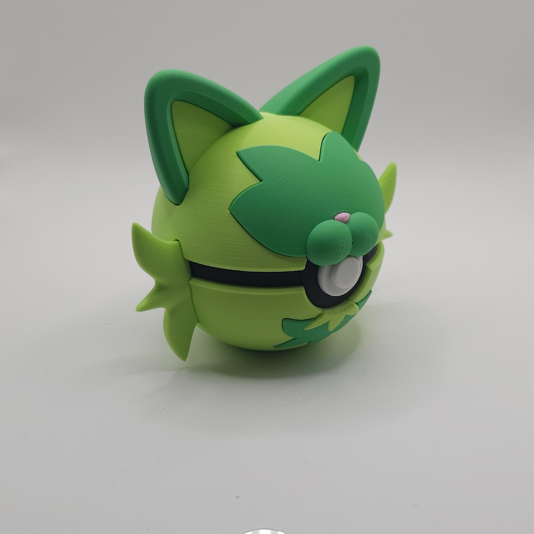 Pokemon Character Design- 3D Printed Pokeball- Sprigatito- Unique Display Collectible