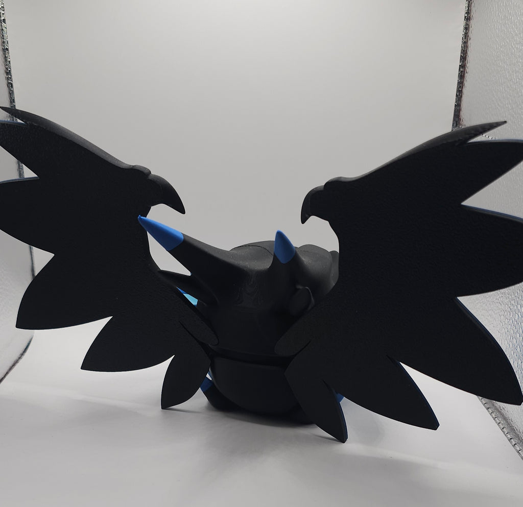 Ultra Mega Charizard X Pokemon Character Design- 3D Printed Realism Pokeball- Unique Display Fan Art Collectible