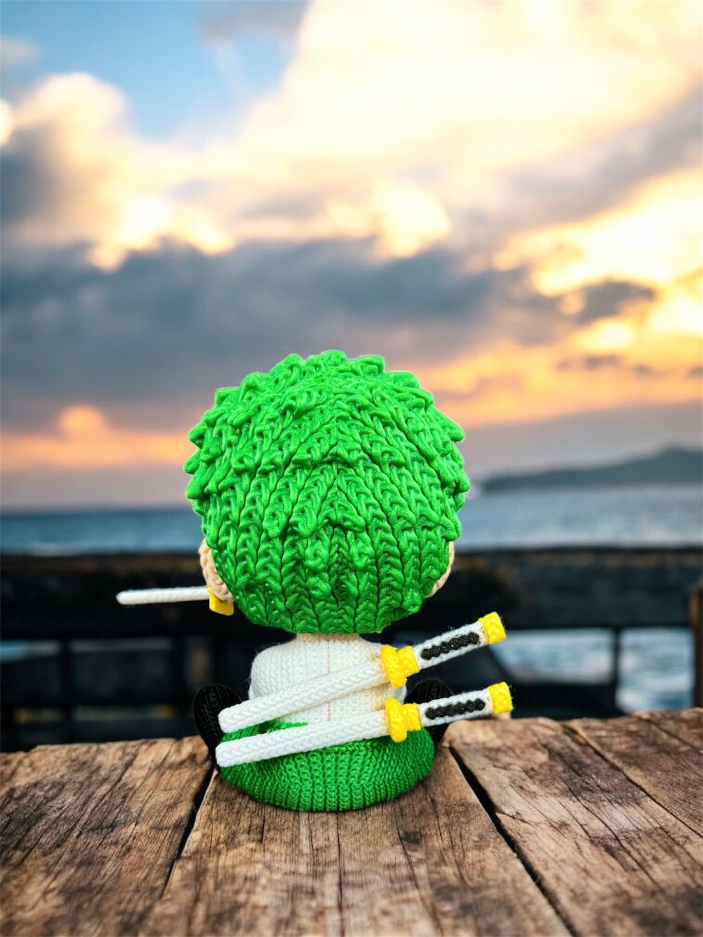 Knitted Design - 3D Printed One Piece Inspired Character Figures - Unique Display Collectibles