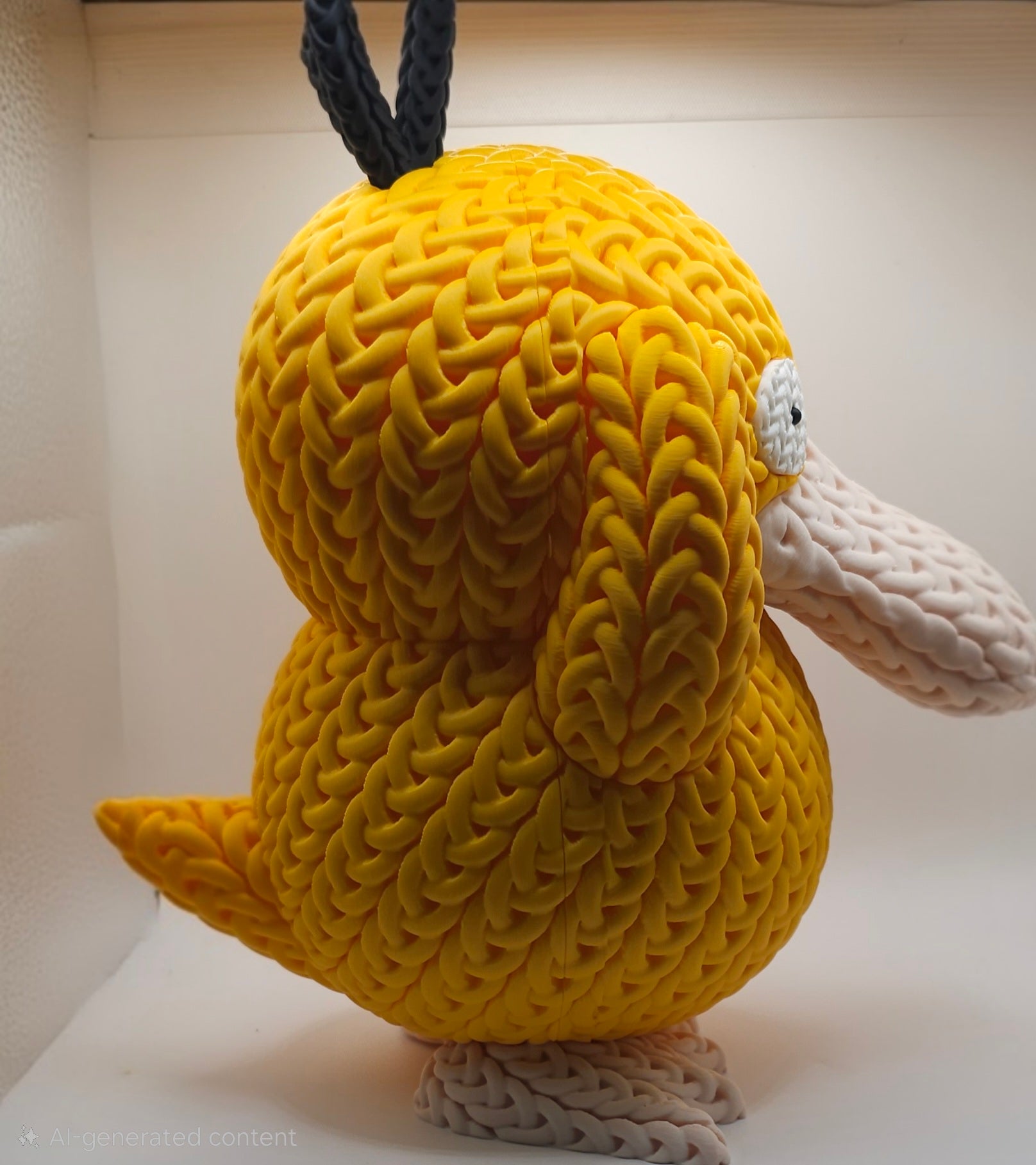 Psyduck Knitted Design- 3D Printed Display Figure- Unique Collectible
