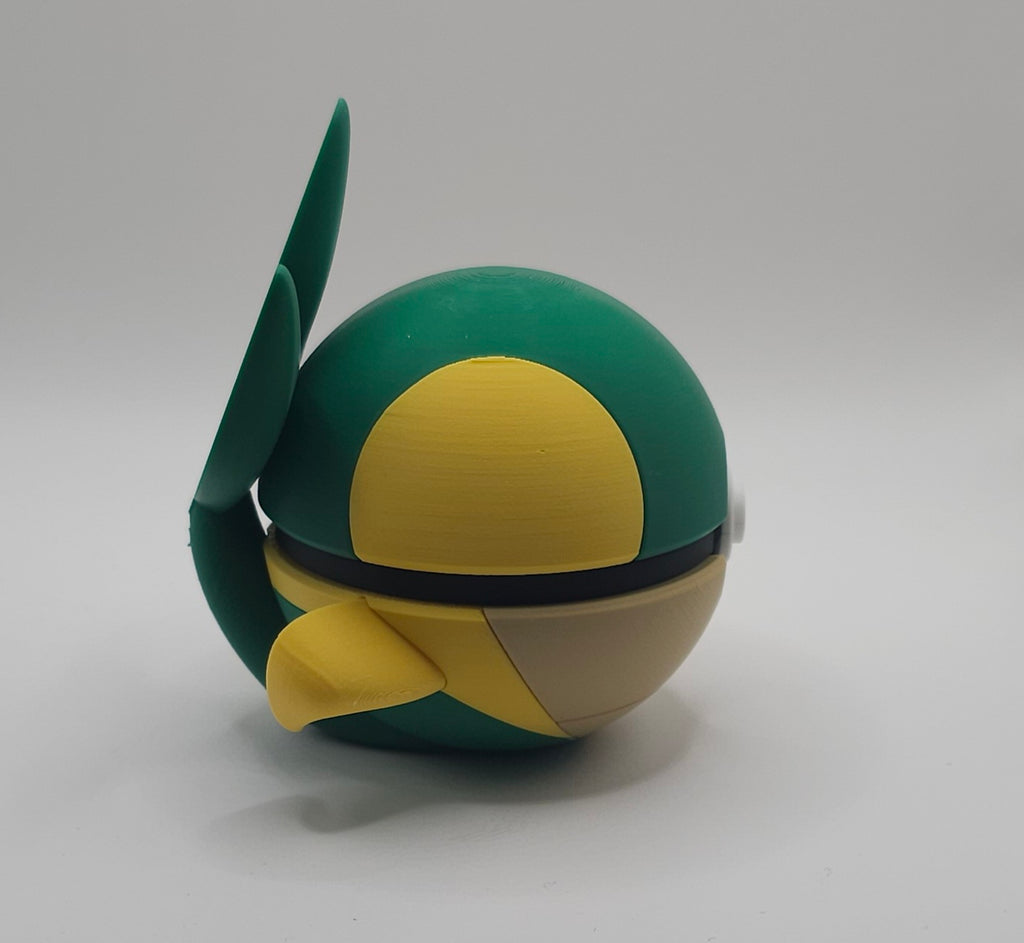 Pokemon Character Design- 3D Printed Pokeball- Snivy- Unique Display Collectible