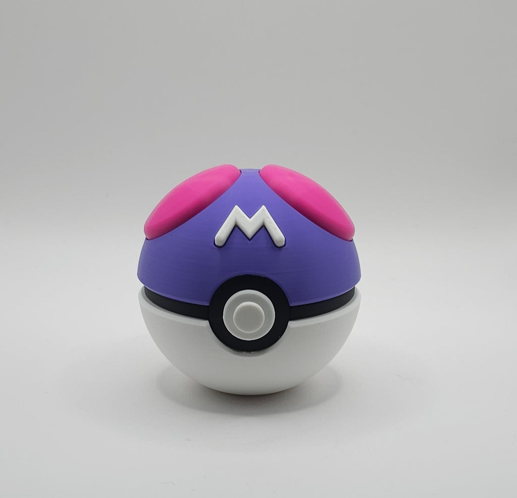 Pokemon 3D Printed Pokeball- Master Ball Design- Unique Display Collectible