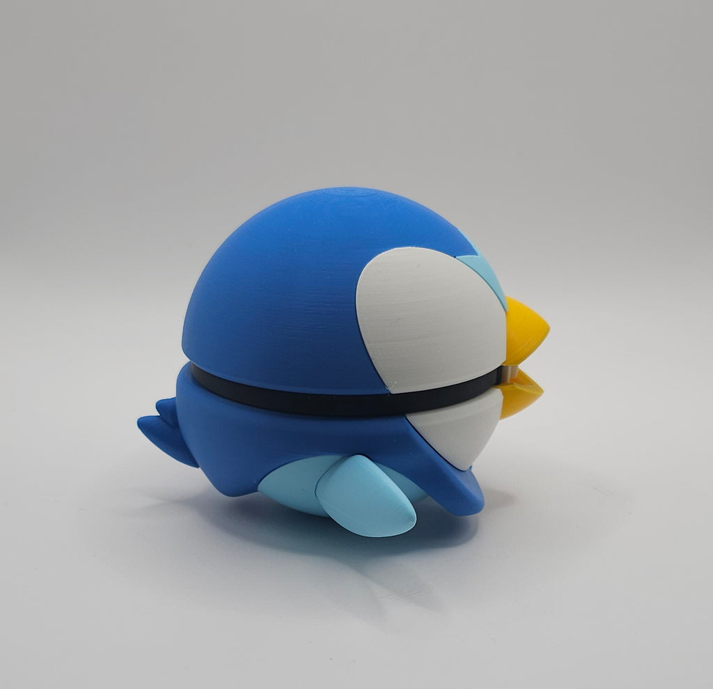 Pokemon Character Design - 3D Printed Pokeball - Piplup - Unique Display Collectible