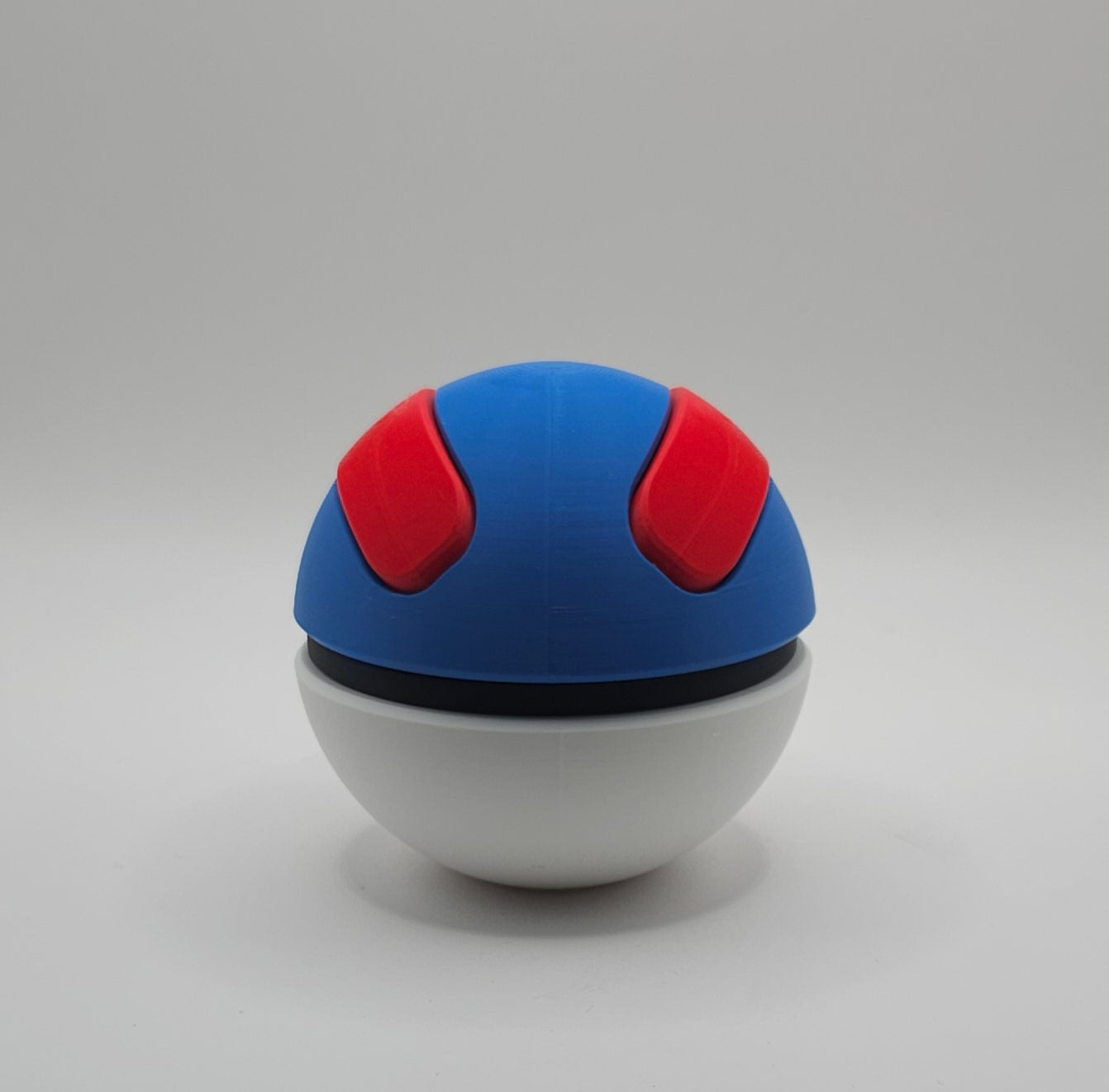 Pokemon 3D Printed Pokeball- Great Ball Design- Unique Fan Art Collectible