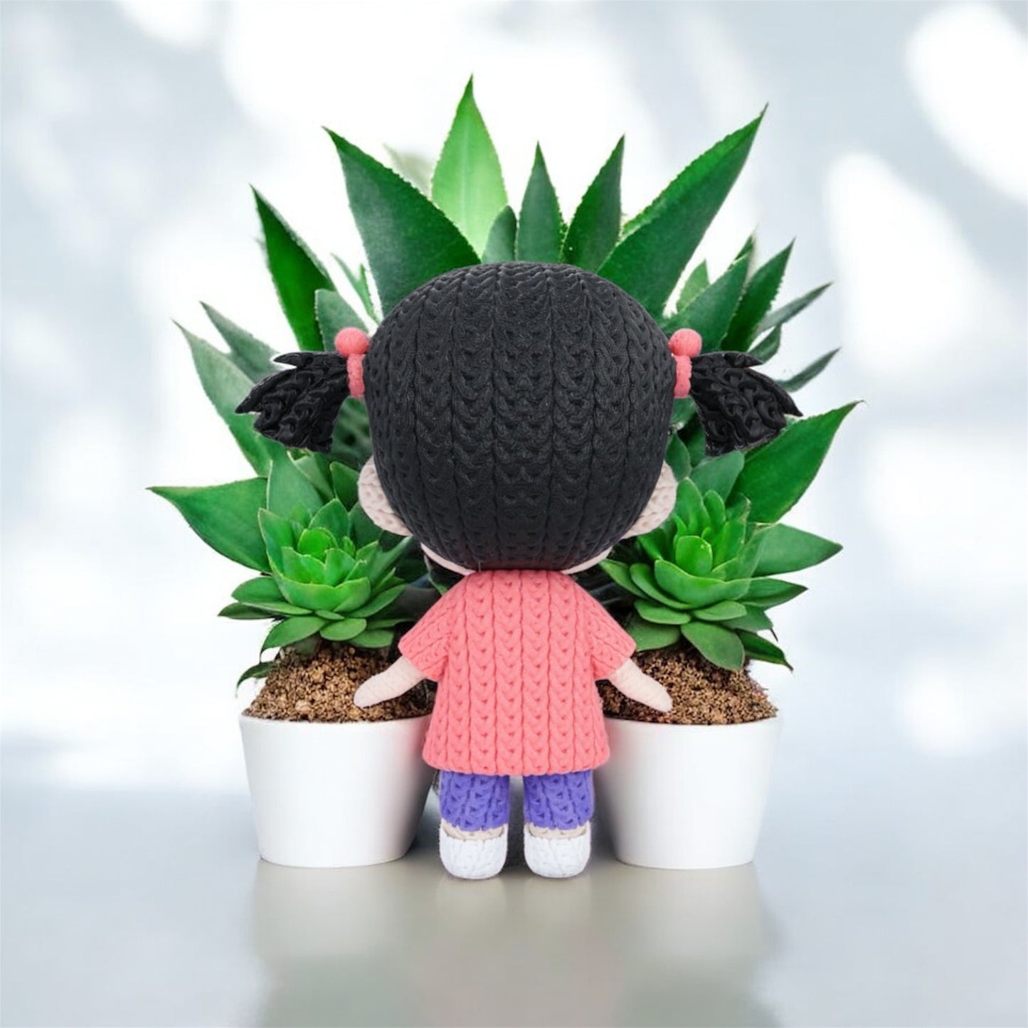 Knitted Design- 3D Printed Sully,  Mike Wazowski and Boo Figures- Unique Display Collectible