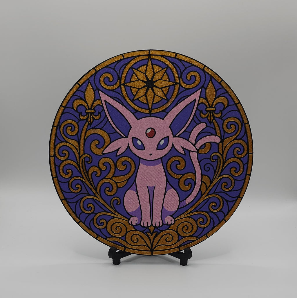 Eeveelutions Stained Glass Inspired- 3D Printed Wall/Door Decor