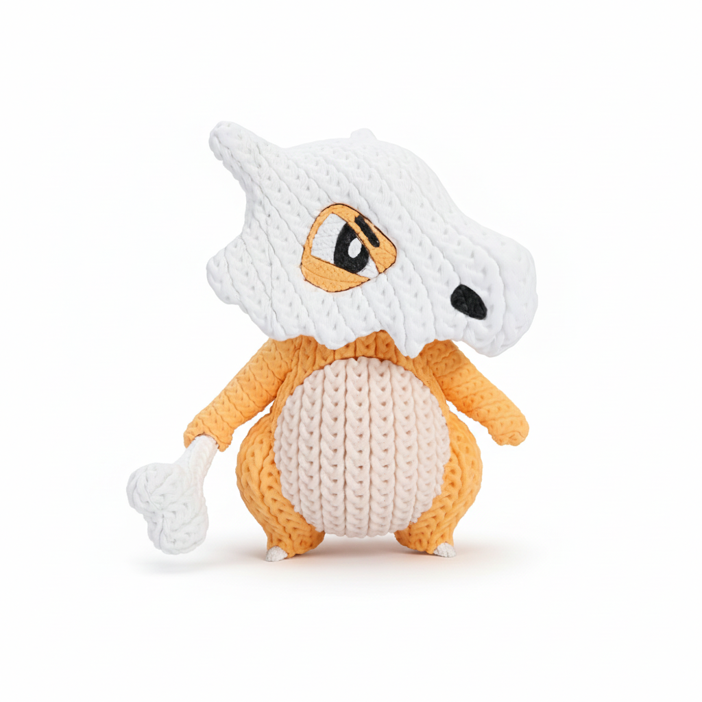 Knitted Design- 3D Printed Figure- Cubone- Unique Display Collectible