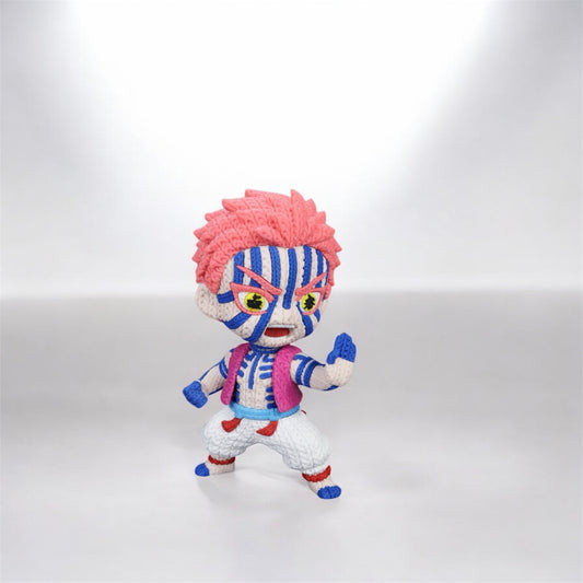 Knitted Design- 3D Printed Akaza Character Figure- Unique Display Collectible