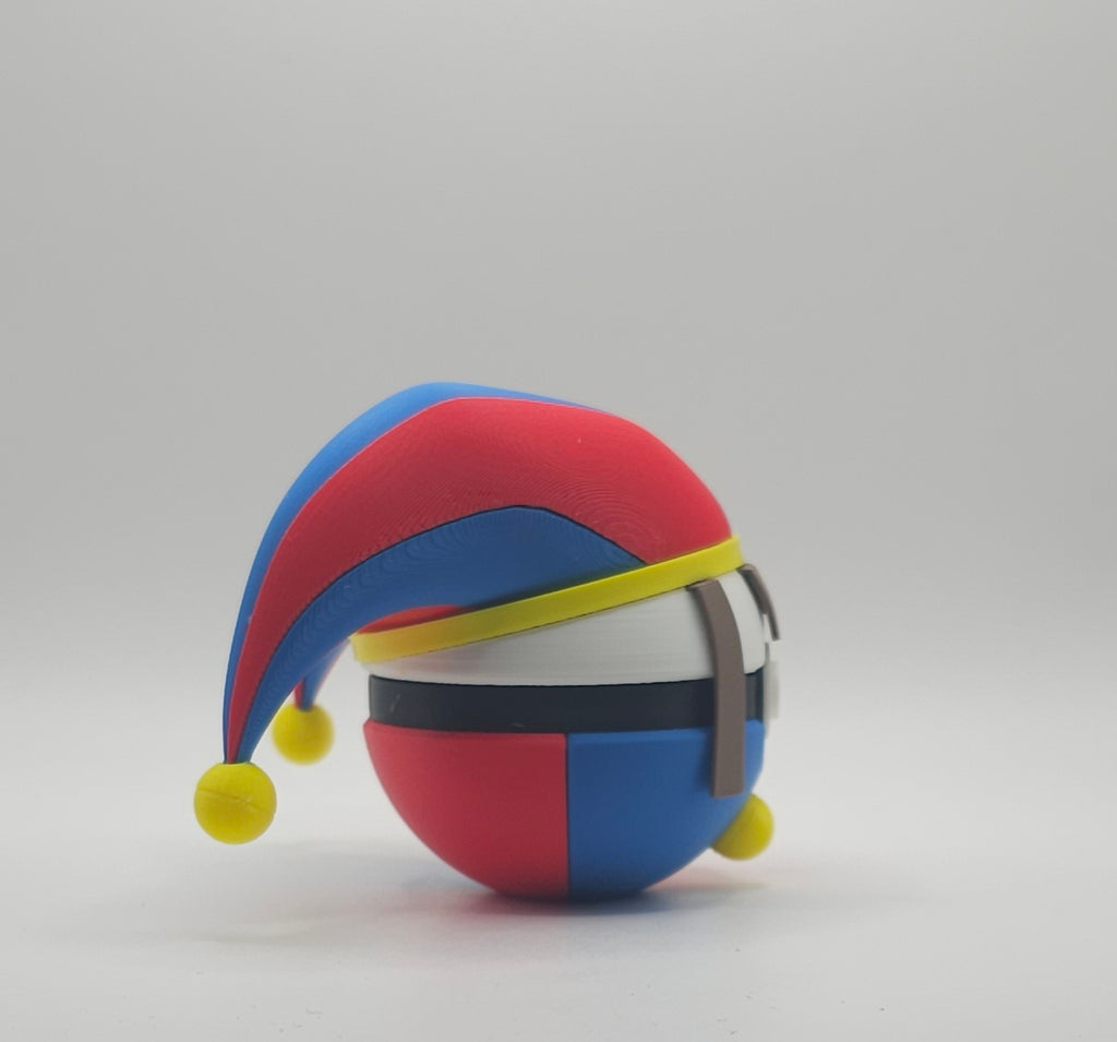 Digital Circus Character Design- 3D Printed Pokeball- Unique Display Collectible
