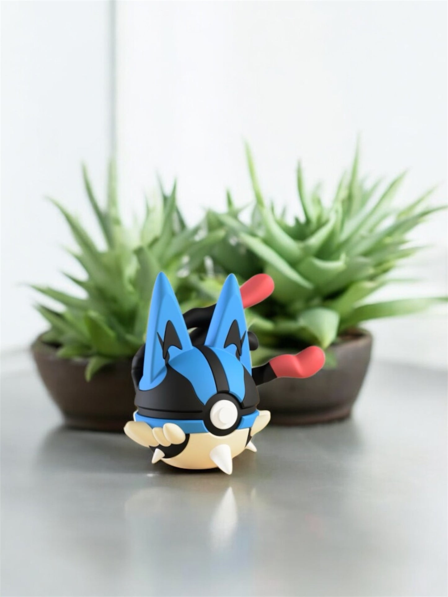 Pokemon Character Design - 3D Printed Pokeball - Mega Lucario - Unique Display Collectible