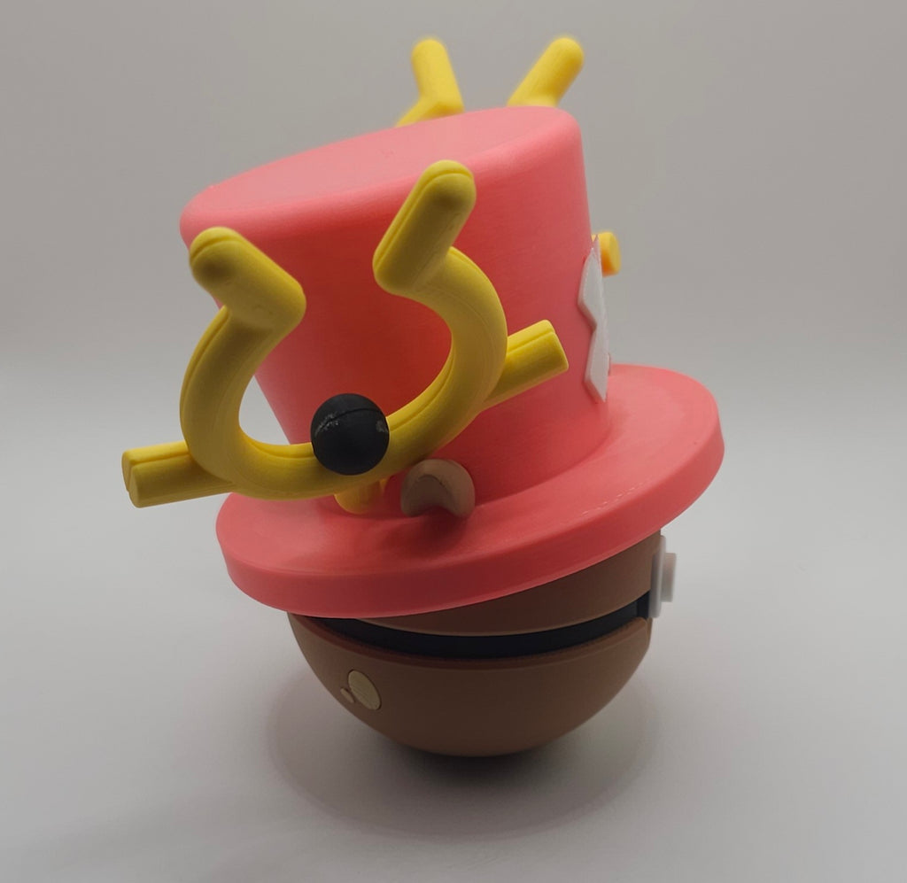 Chopper One Piece x Stantler Pokemon Character Design- 3D Printed Pokeball- Unique Display Collectible