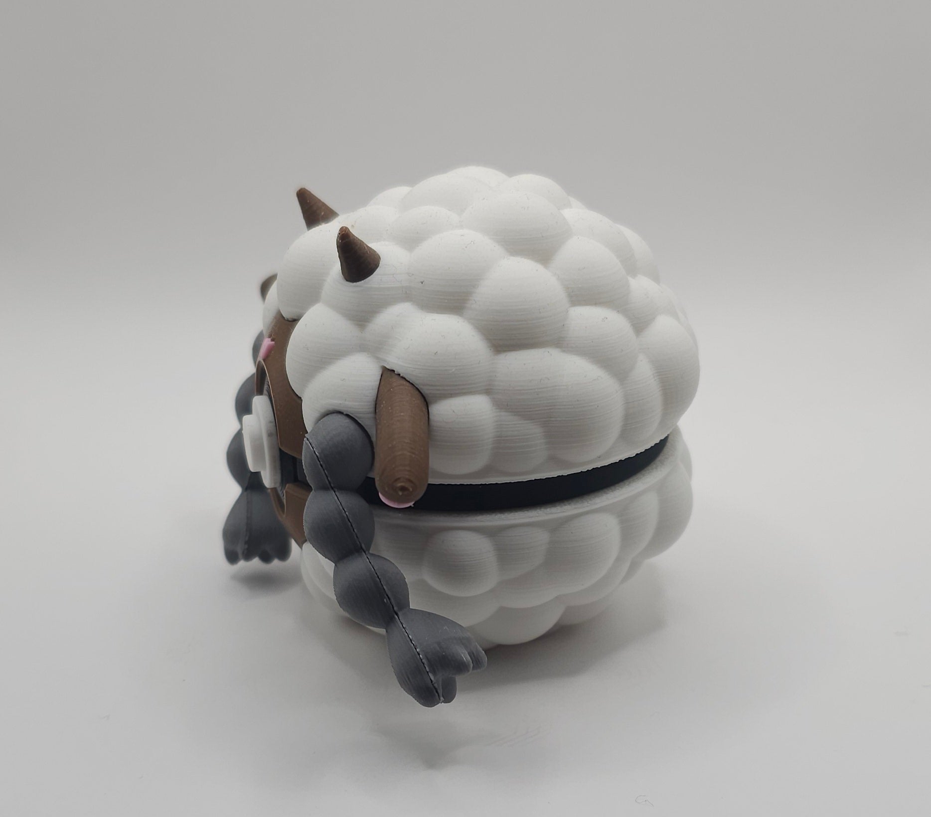 Pokemon Character Design - 3D Printed Pokeball - Wooloo - Unique Display Collectible