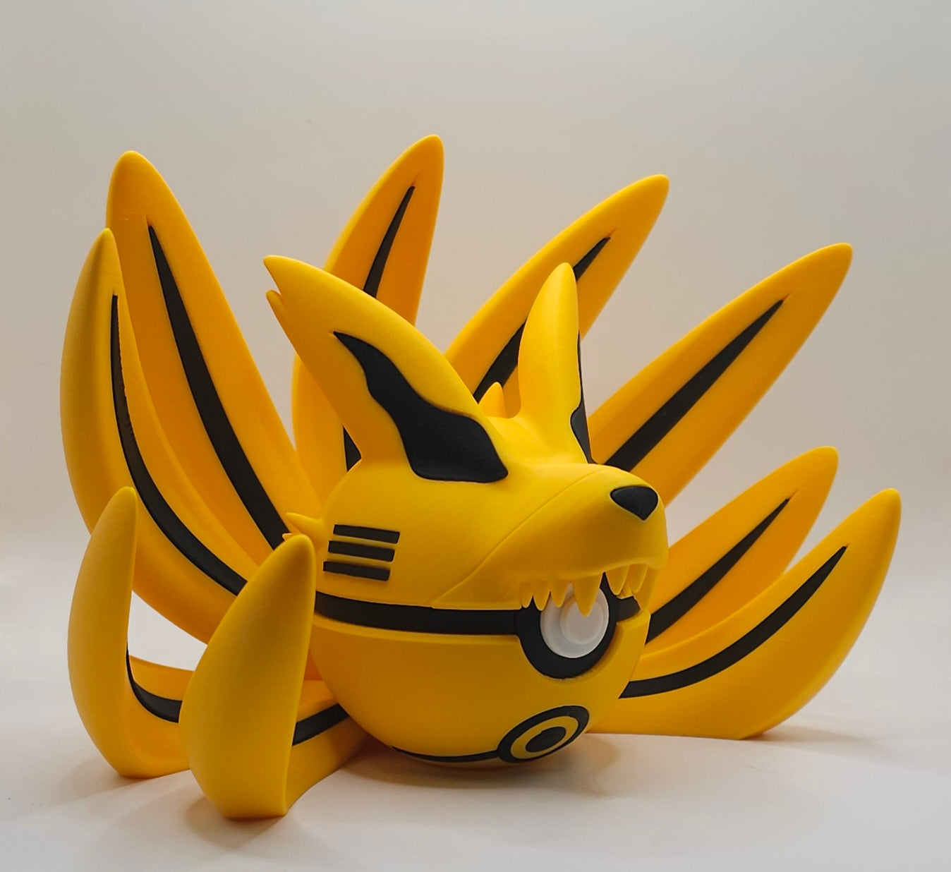 Ninetales x Kurama Six Paths- 3D Printed Pokeball Figure- Unique Display Collectible