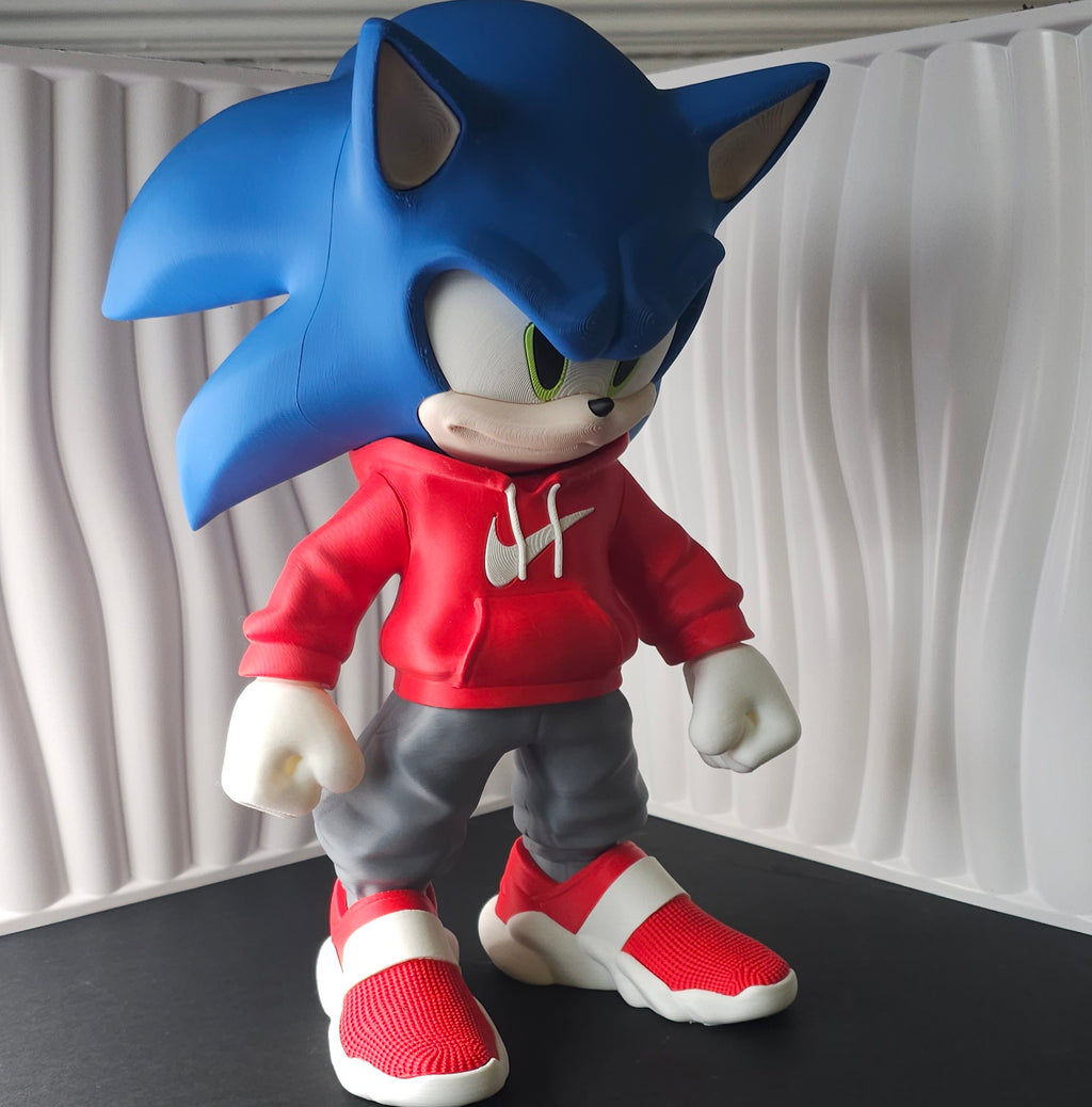 Urban Style Hedgehog- 3D Printed Figure- Unique Display Collectible