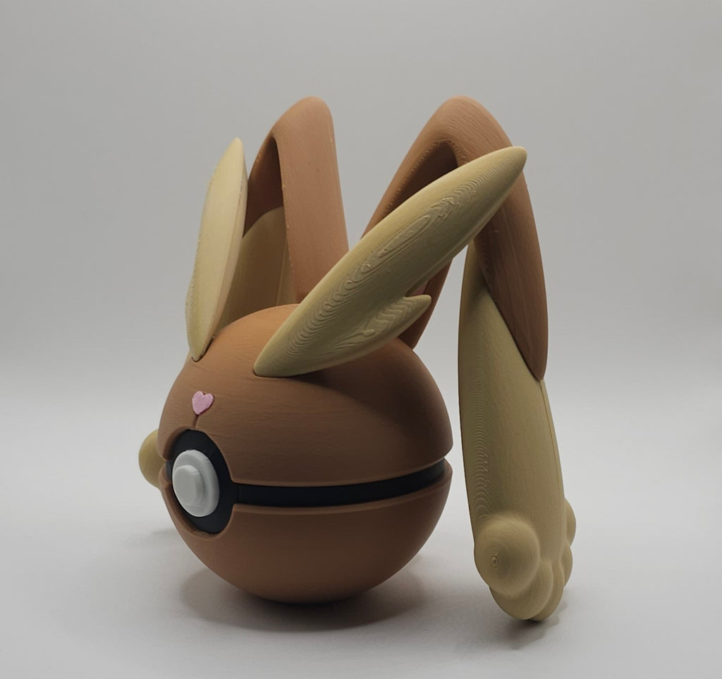 Pokemon Character Design- 3D Printed Pokeball- Lopunny- Unique Display Collectible