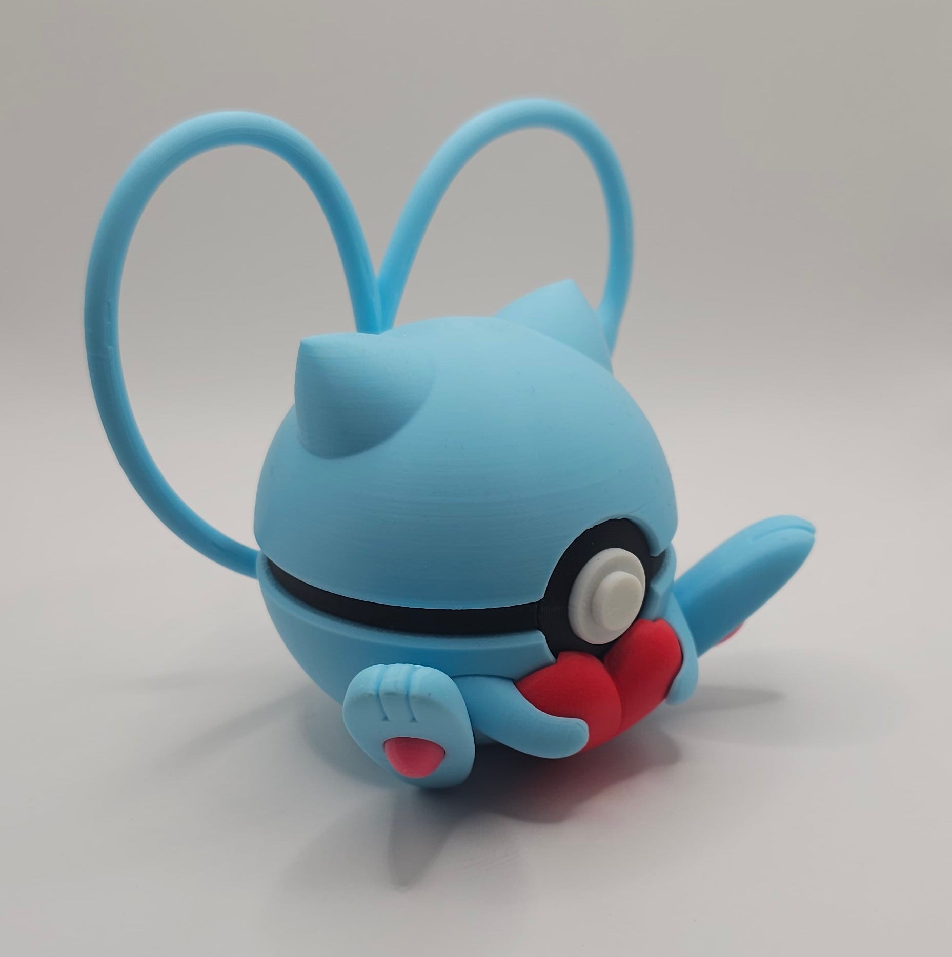 Pokemon Character Design- 3D Printed Pokeball- Valentine Mew- Unique Display Collectible