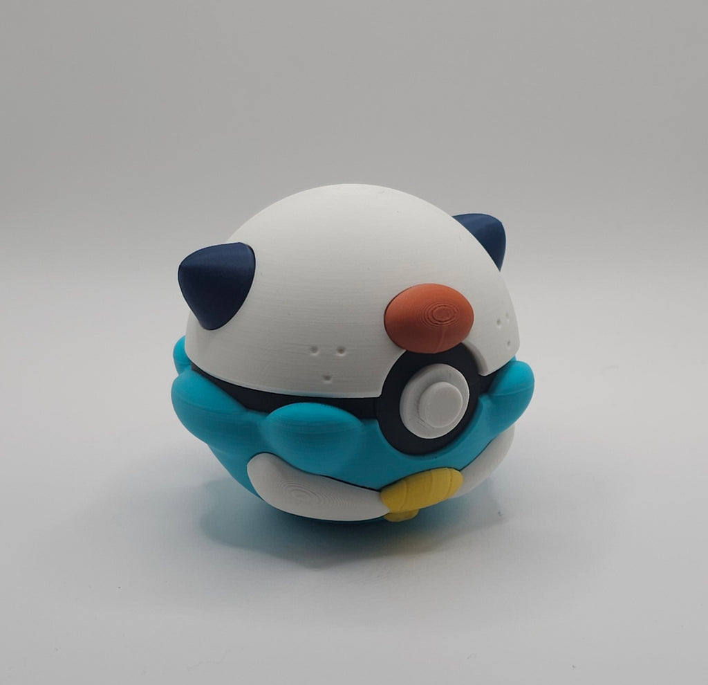 Pokemon Character Design- 3D Printed Pokeball- Oshawott- Unique Display Collectible