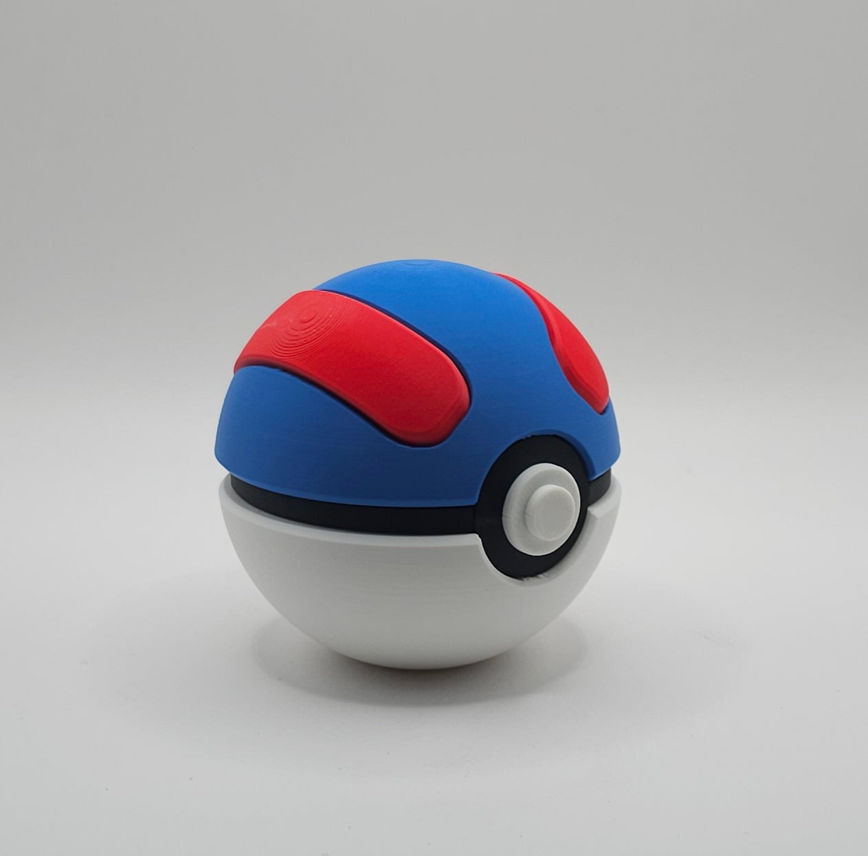 Pokemon 3D Printed Pokeball- Great Ball Design- Unique Fan Art Collectible