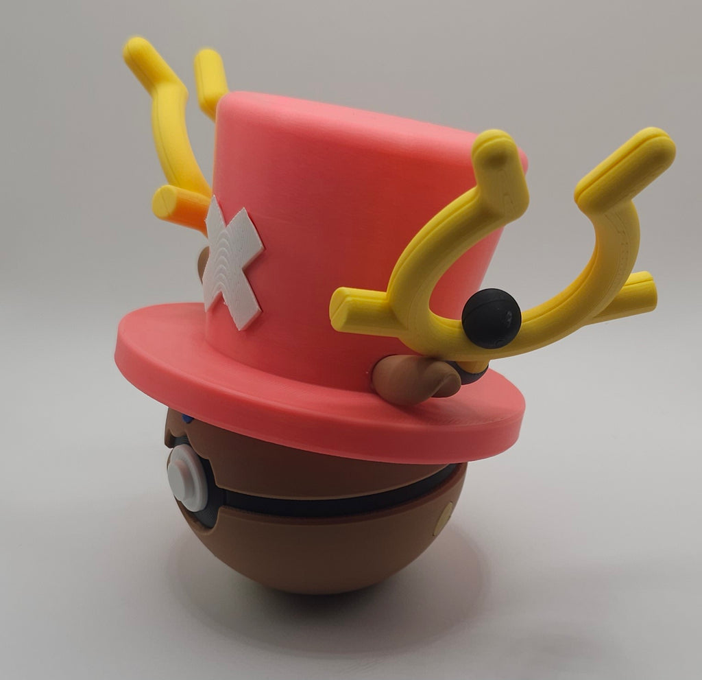 Chopper One Piece x Stantler Pokemon Character Design- 3D Printed Pokeball- Unique Display Collectible