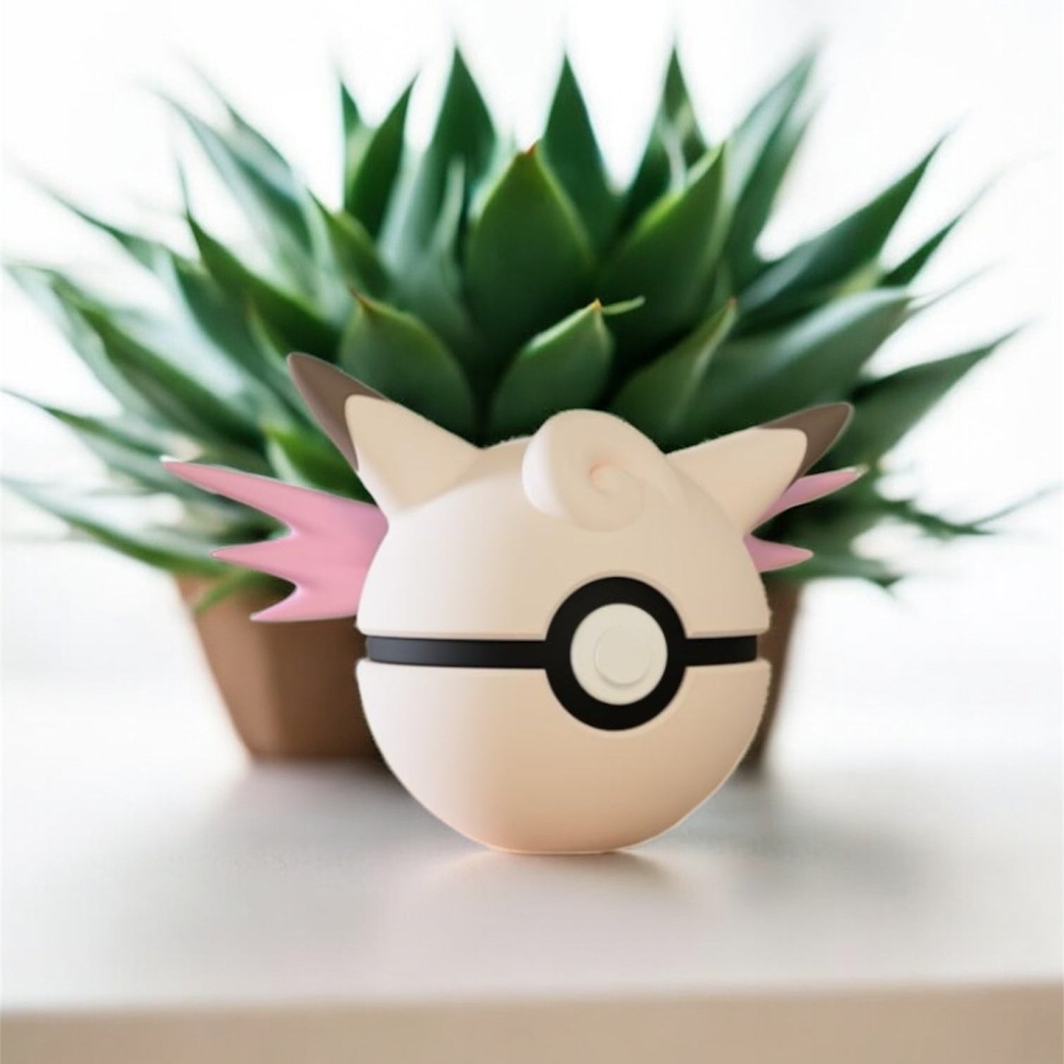 Pokemon Character Design - 3D Printed Pokeball - Clefable - Unique Display Collectible