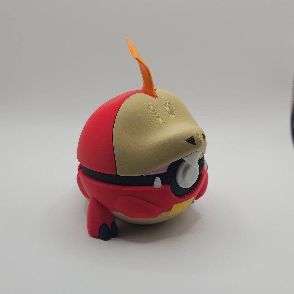 Pokemon Character Design- 3D Printed Pokeball- Fuecoco- Unique Display Collectible